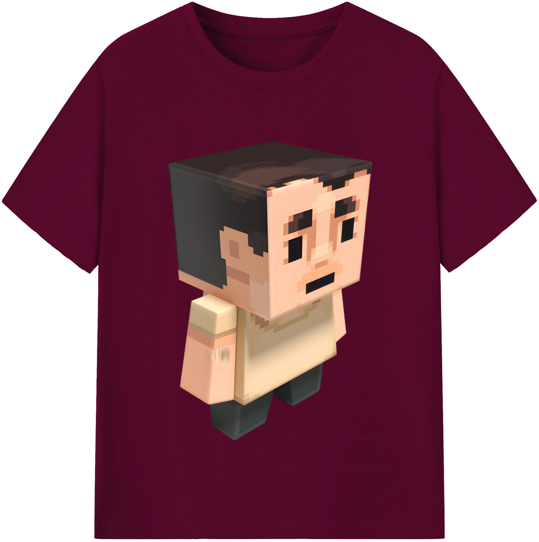（画像用） マインクラフト ブロックの世界 Minecraft MC Block world レディースカジュアルプリントTシャツ（綿100％）